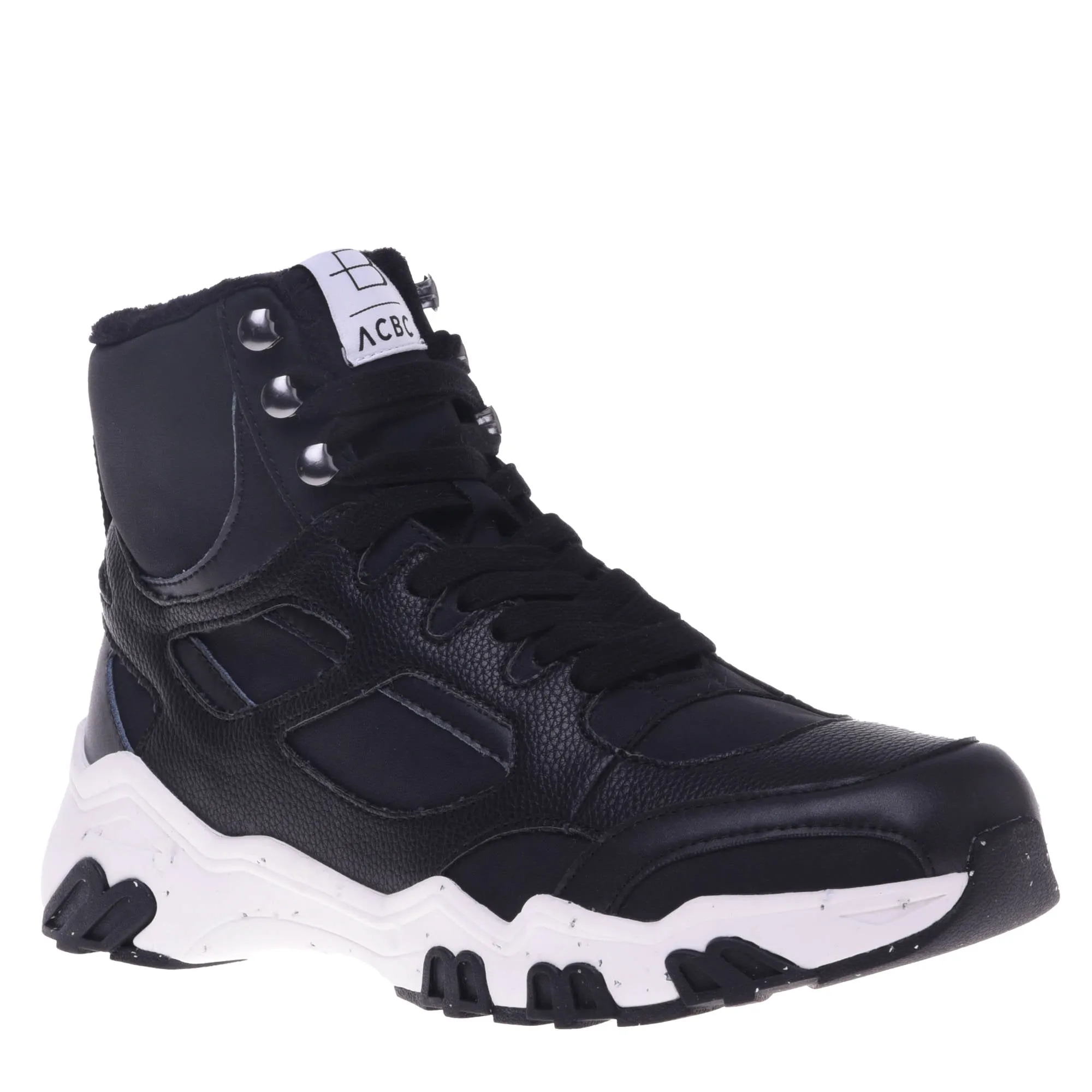 High-Top Trainers in black eco-leather