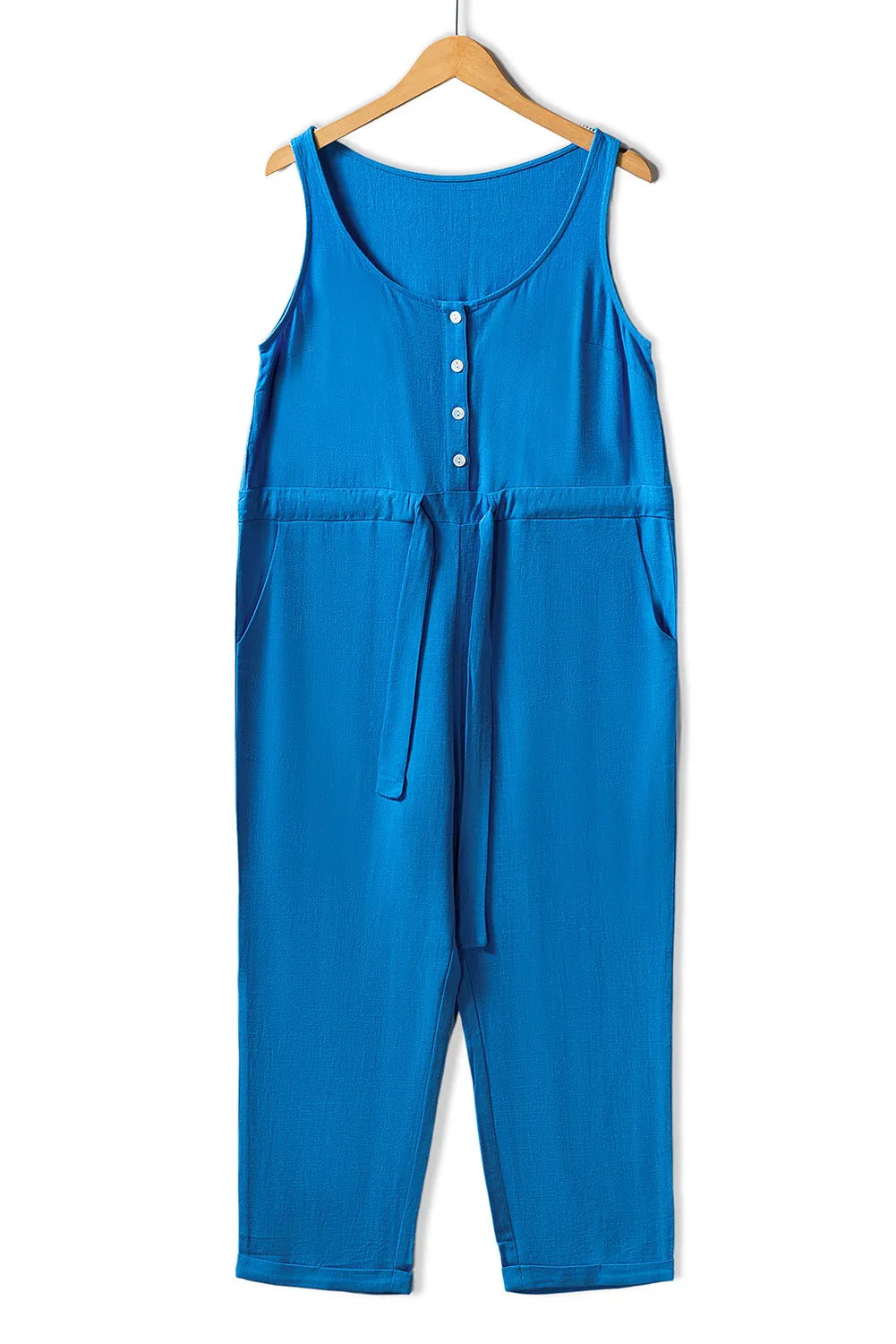 High Waist Sleeveless Cropped Jumpsuit