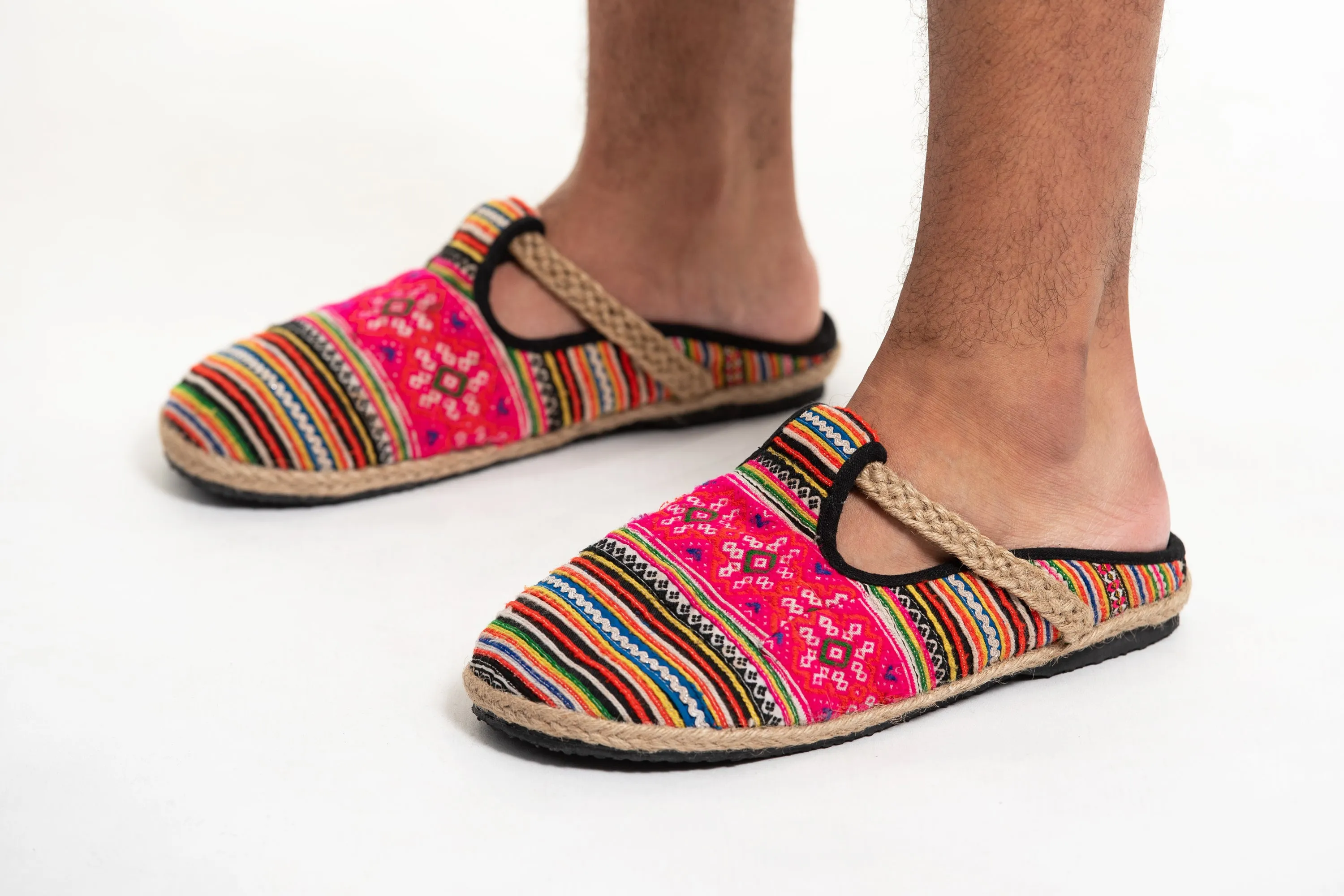 Hmong Patchwork Embroidered Slipper Sandals