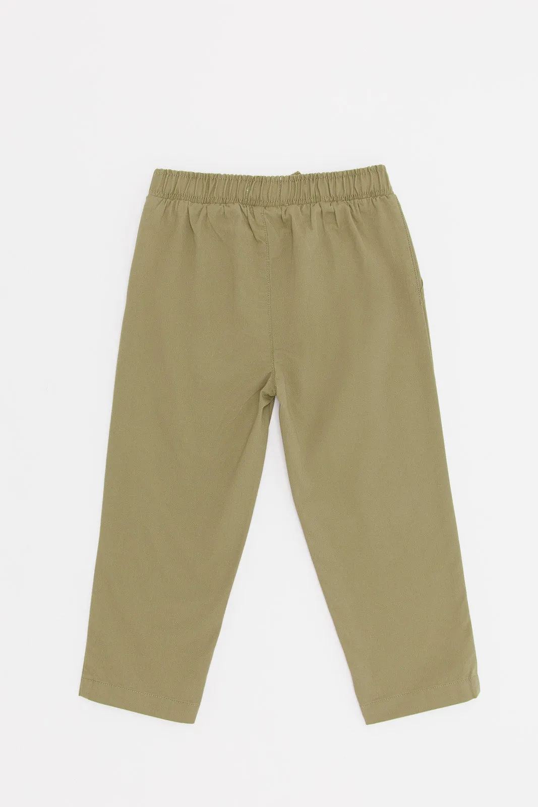 Infant Boys Olive Chino Pull On Trouser