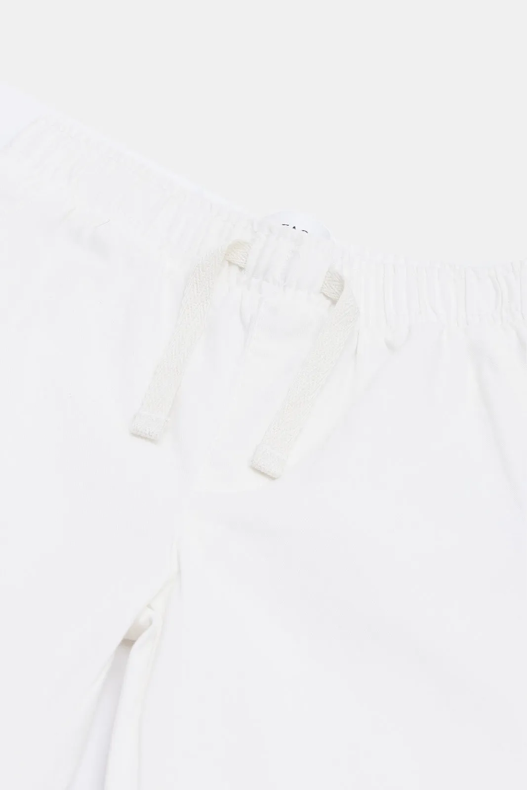 Infant Boys White Chino Pull On Trouser