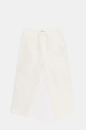 Infant Boys White Chino Pull On Trouser