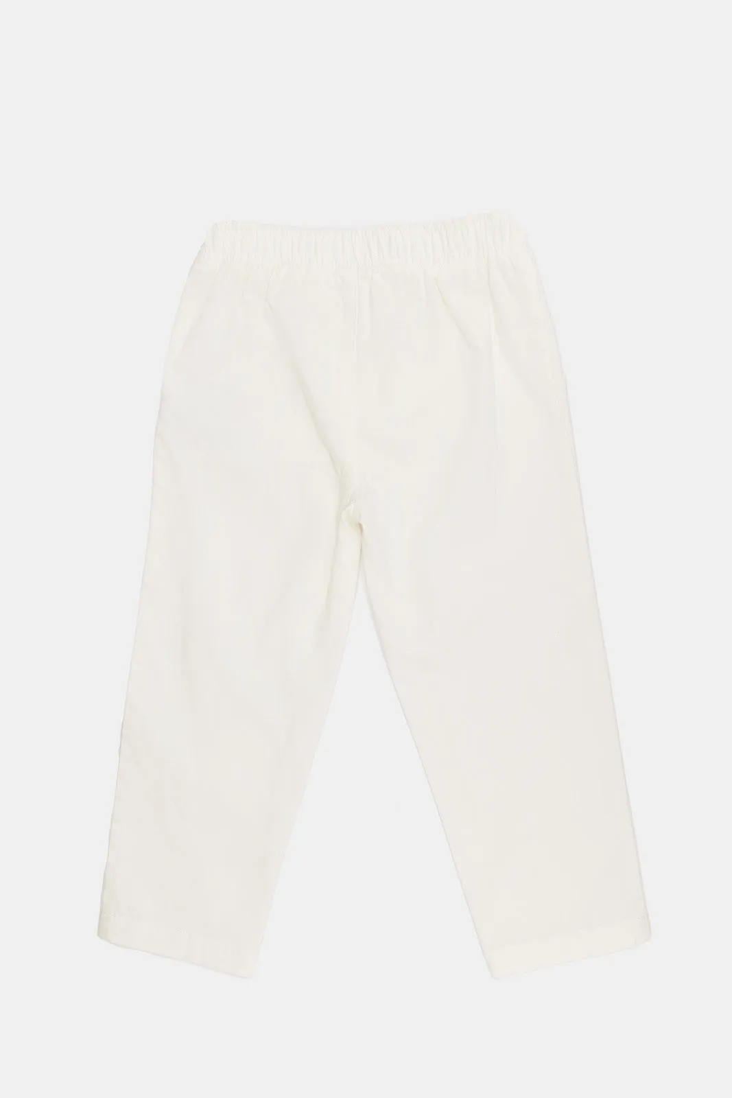 Infant Boys White Chino Pull On Trouser