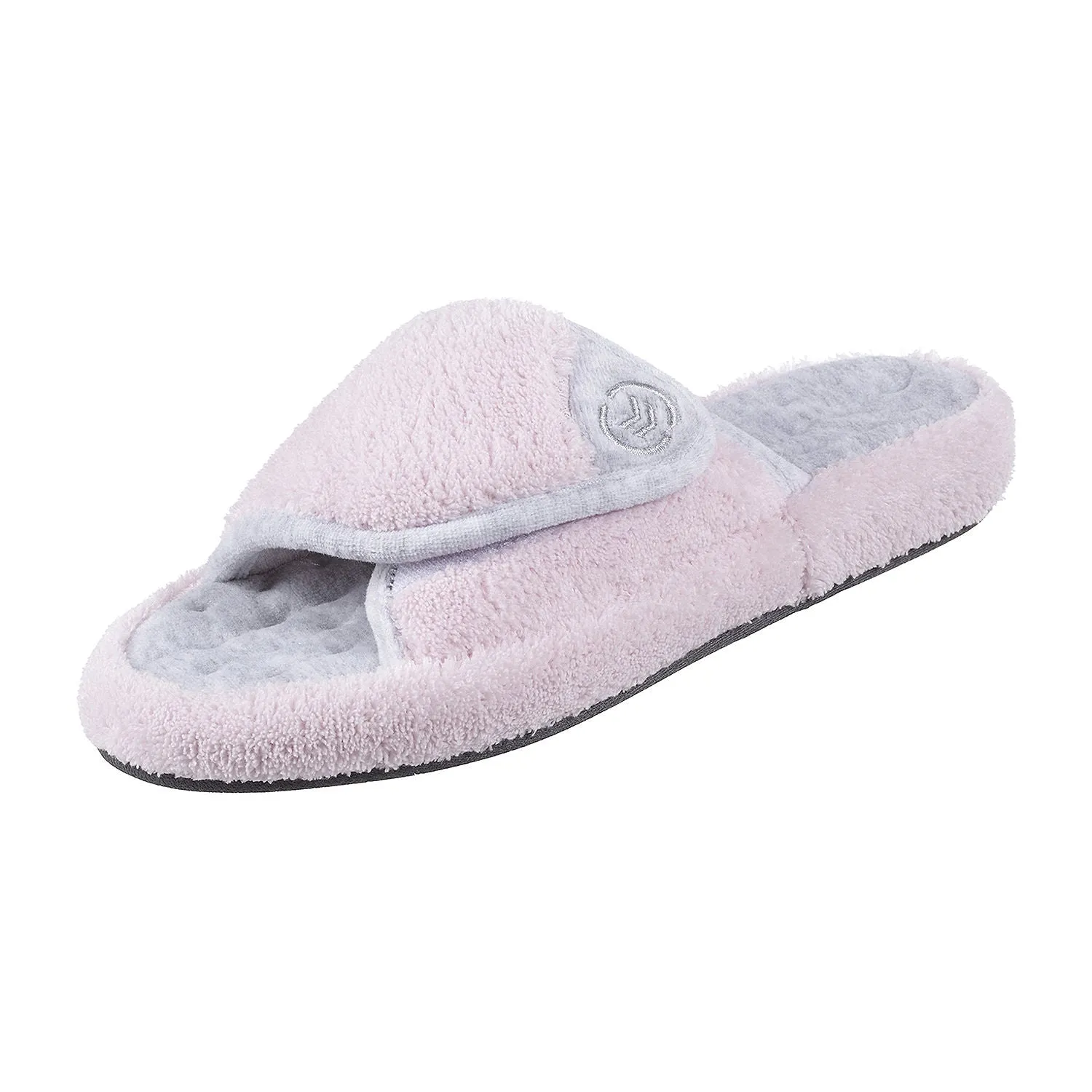 Isotoner Women's Terry Spa Slip On Slide Slipper with Memory Foam for Indoor/Outdoor Comfort