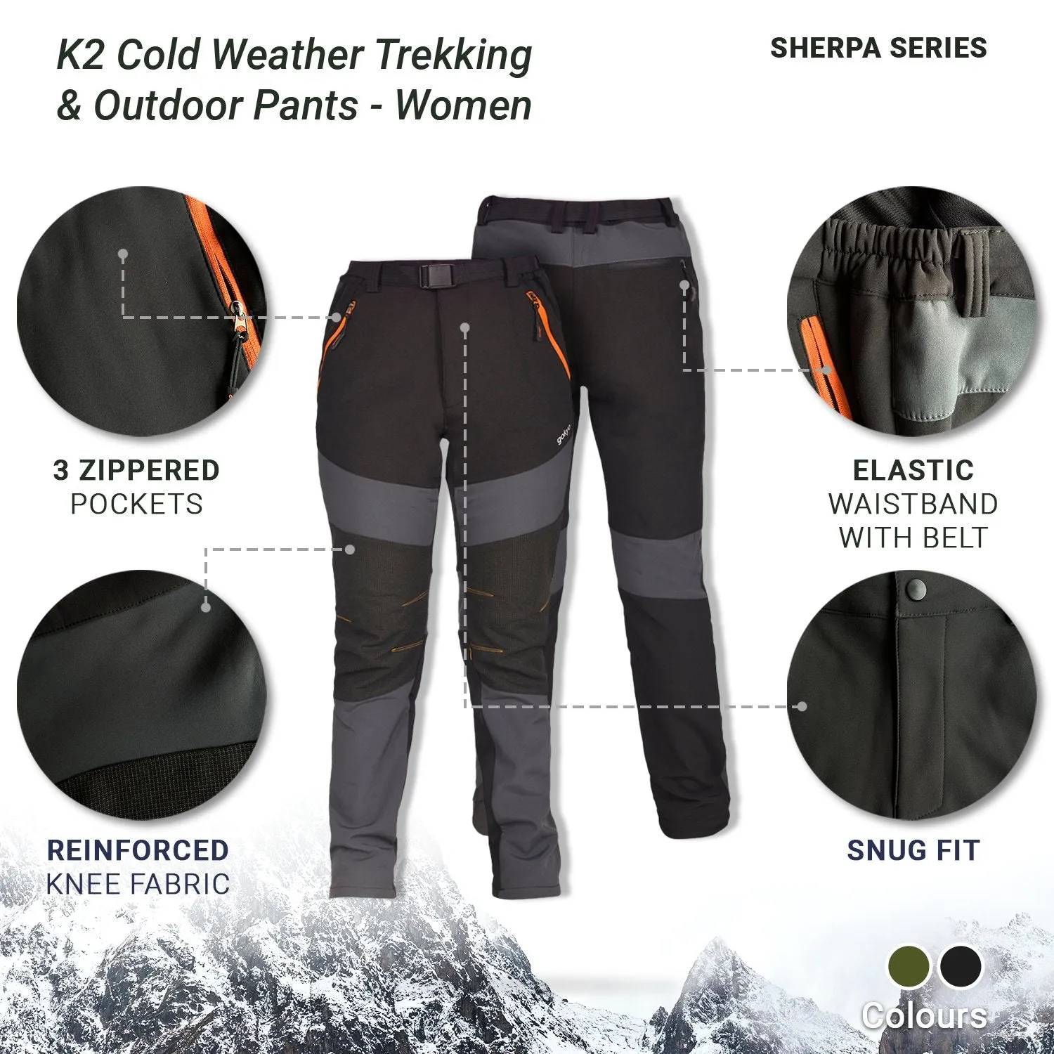 K2 Cold Weather Trekking & Outdoor Sherpa Pants - Women