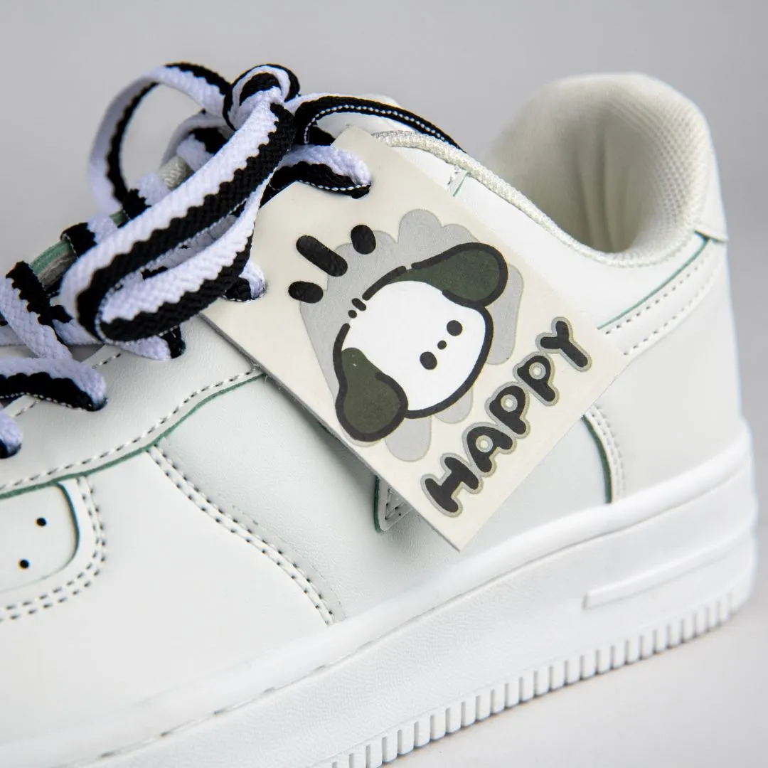 Kawaii Friendly Puppy Casual White Shoes - Unisex