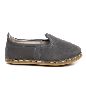 Kids Gray Leather Shoes