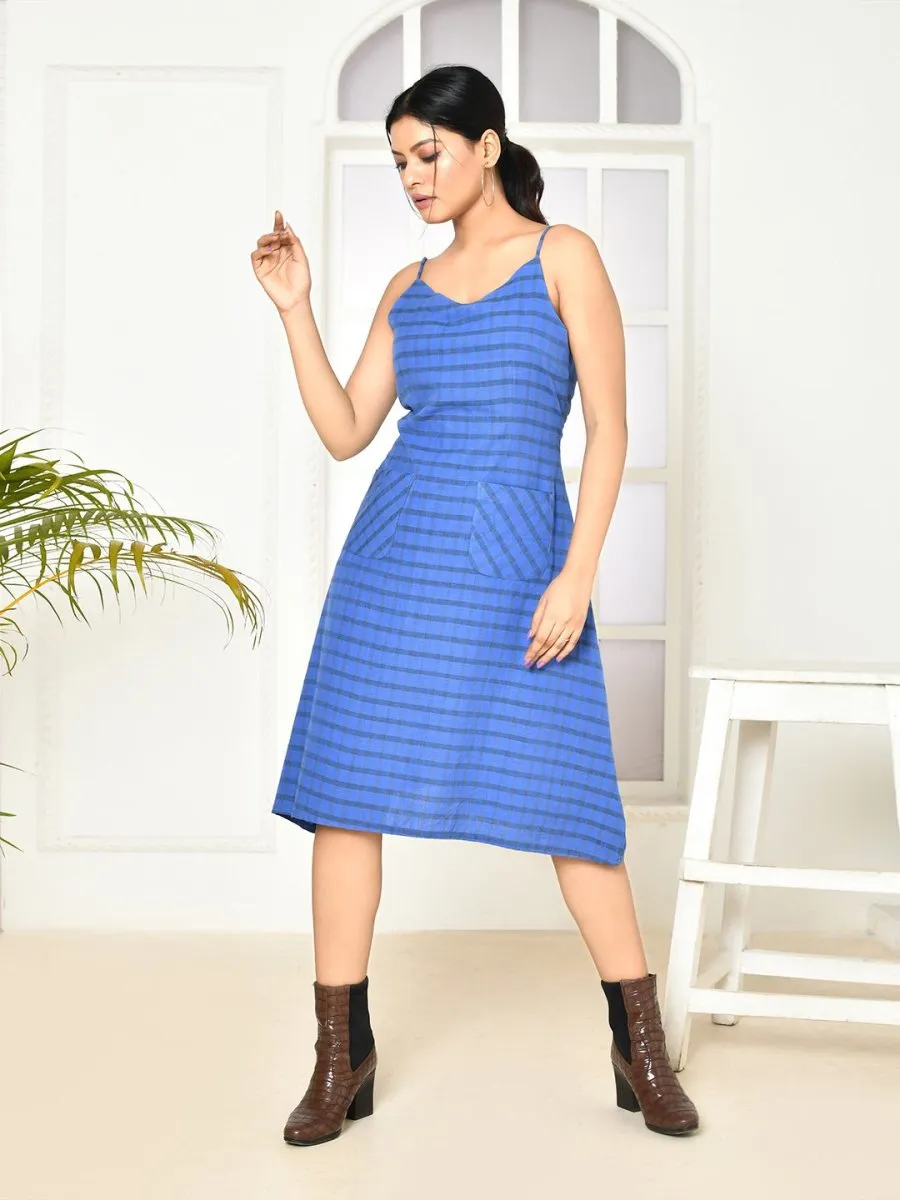 Kiki Blue Handloom Cotton Dress