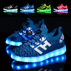 LED Shoes for Boys Kids Light Up Shoes Glowing Sneakers Boys Outdoor Sneakers with Lights Flashing Shoes Children's Led