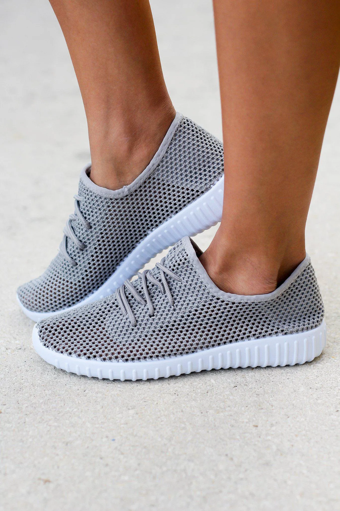 Light Gray Mesh Sneakers