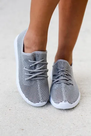 Light Gray Mesh Sneakers