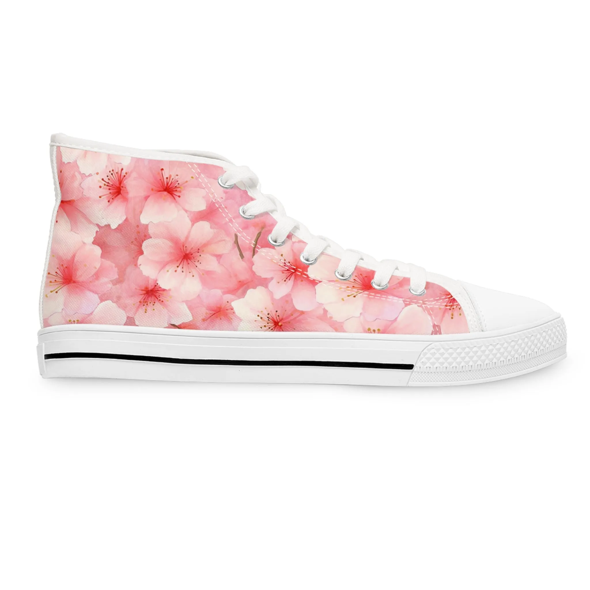 Love Japanese Cherry Blossom Flower Women's High Top Sneakers