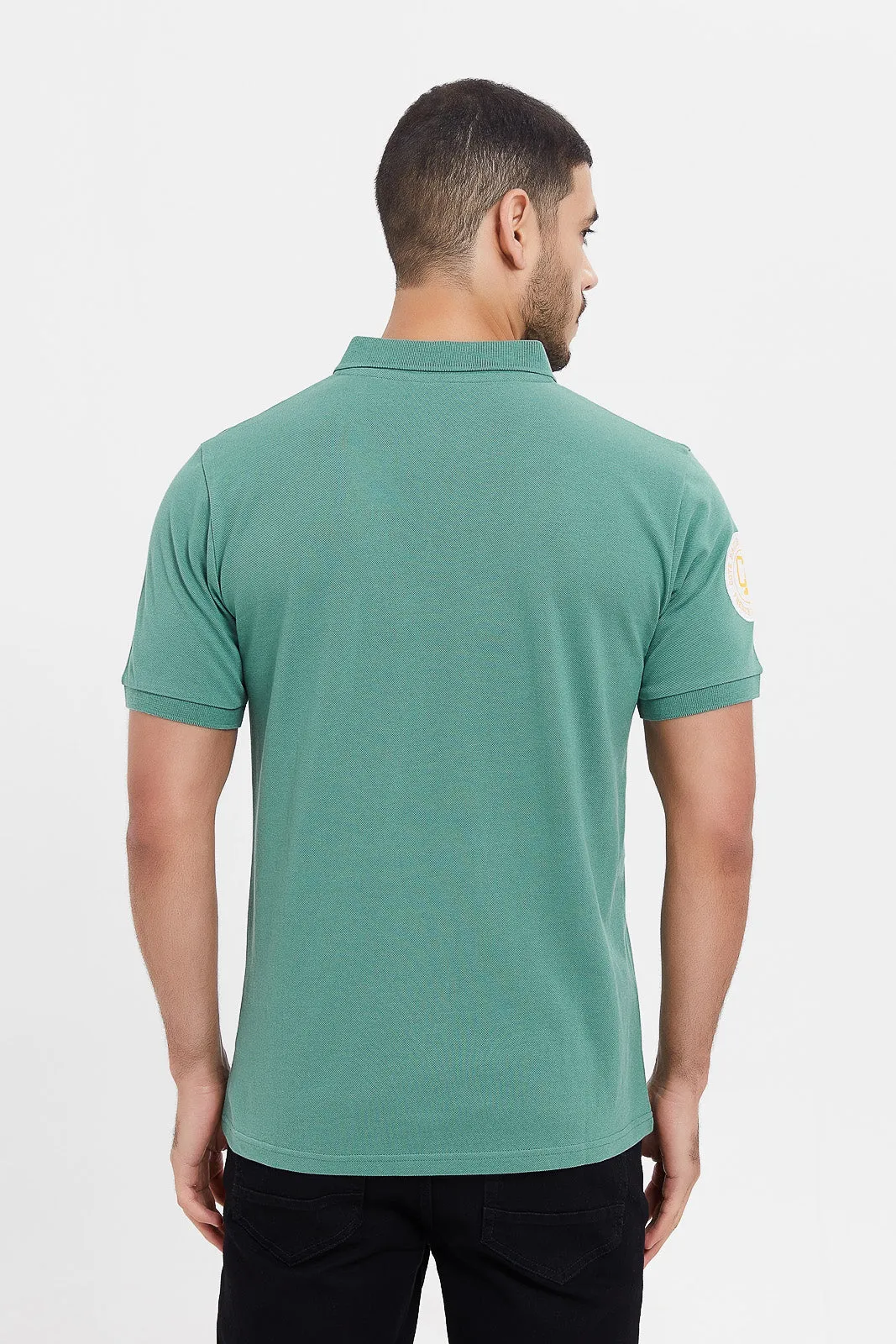 Men Green Varsity Sports Polo Shirt