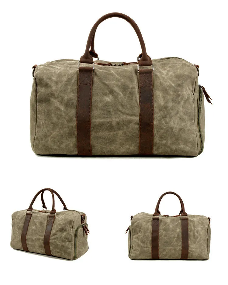 Men's Canvas Leather Bags for Traveling 6061