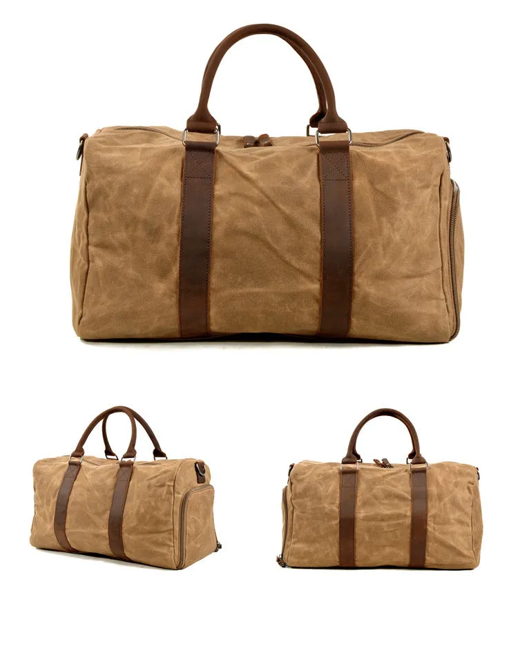 Men's Canvas Leather Bags for Traveling 6061