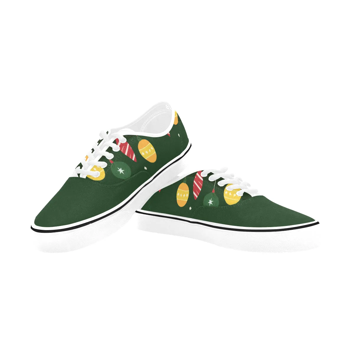 Men's Christmas Lights Print Canvas Low Top Shoes