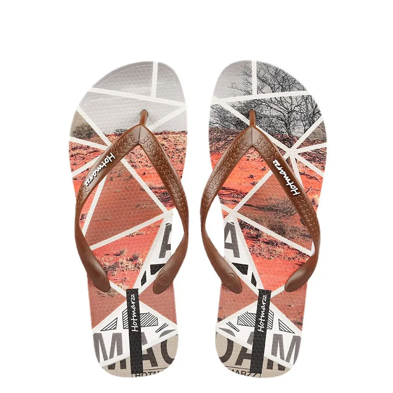 Men's Flip Flops Men's Personality Non-Slip Slippers Outdoor Beach Shoes