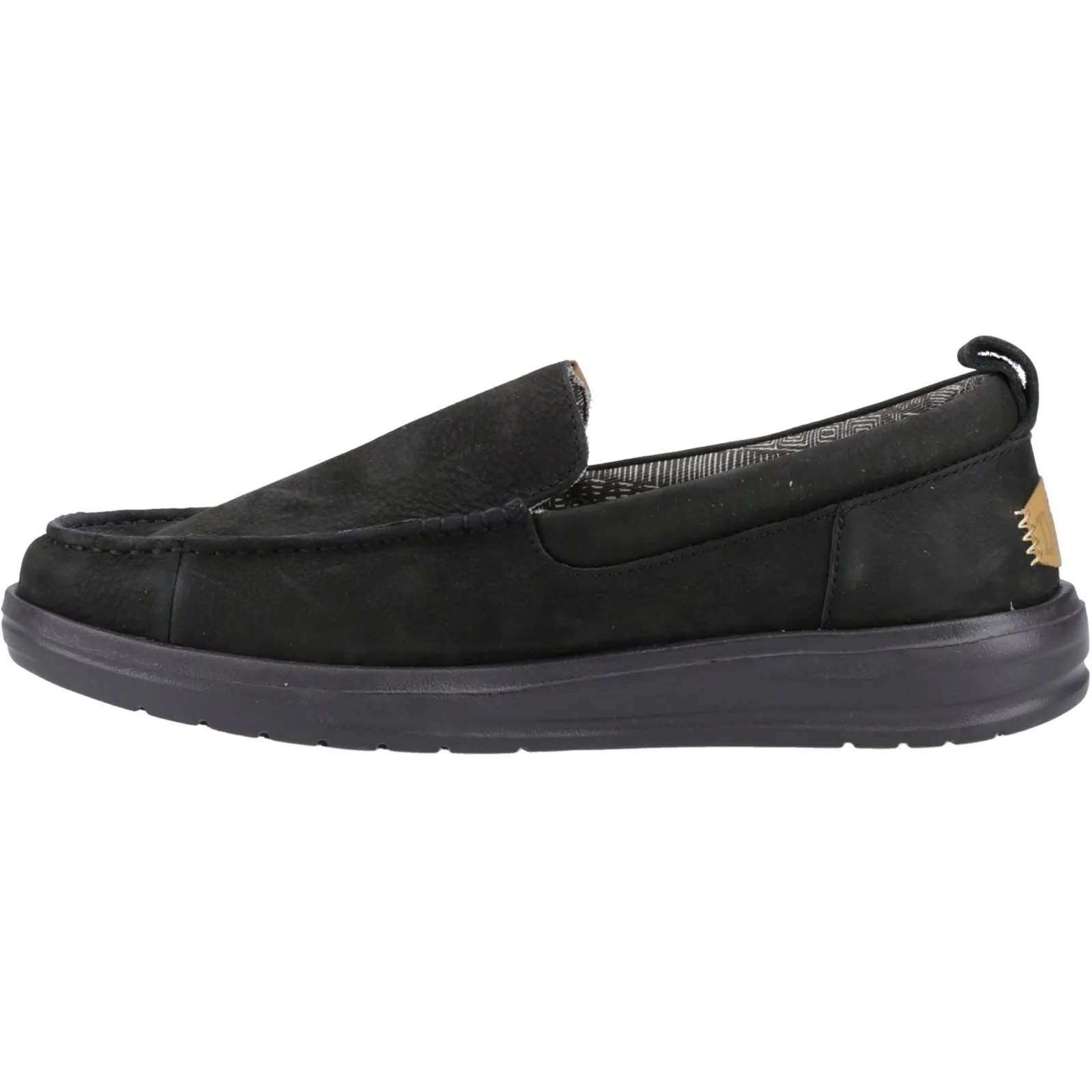 Men's Heydude 40173 Wally Grip Moc Craft Leather Shoes - Black