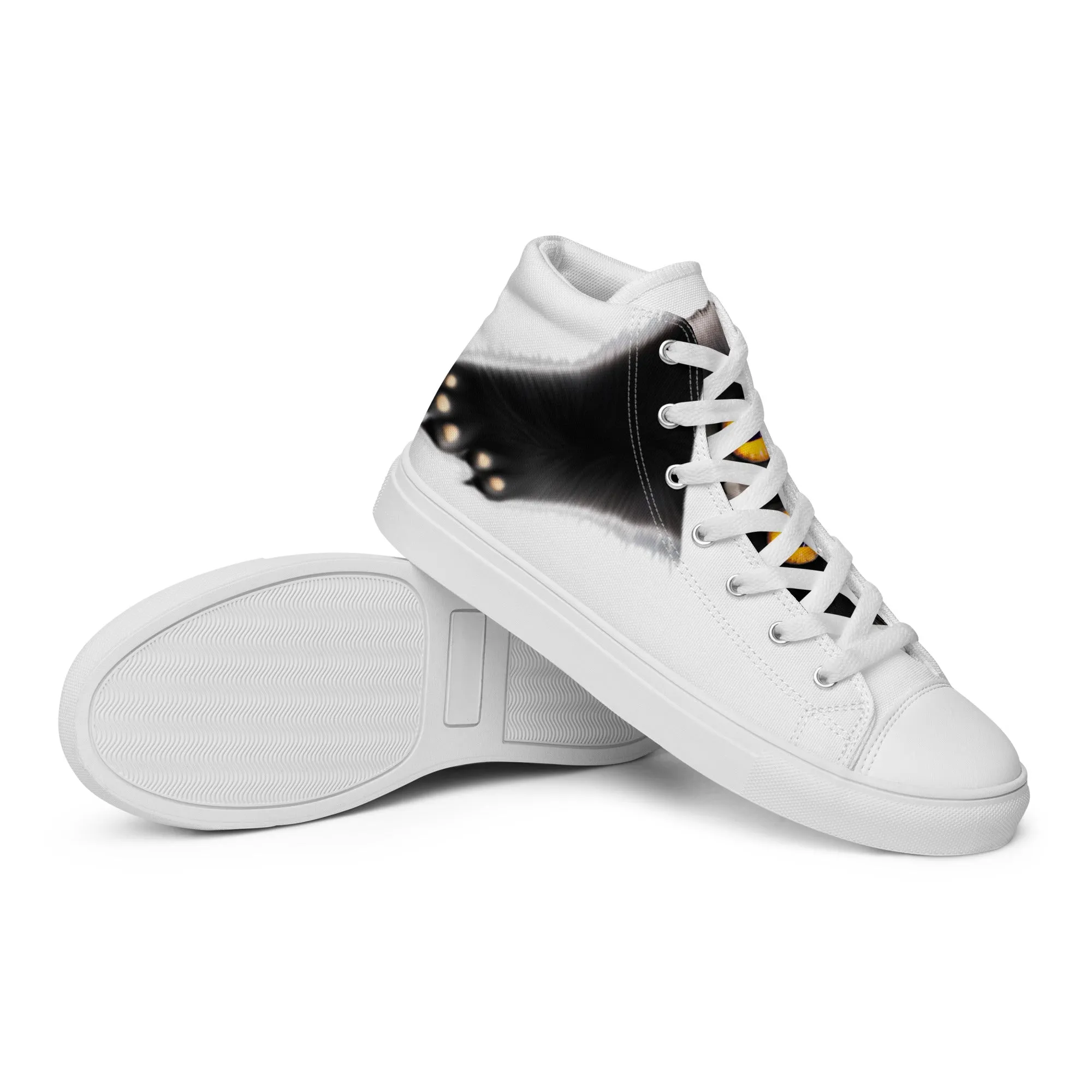 Men’s high top canvas shoes Black Cat