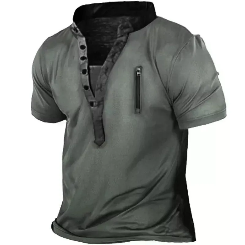 Men's Outdoor Retro Printed Short Sleeve T-Shirt