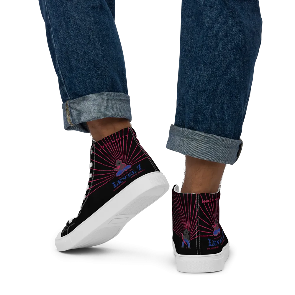 Men’s " The Gods Like Jeans " high top canvas shoes