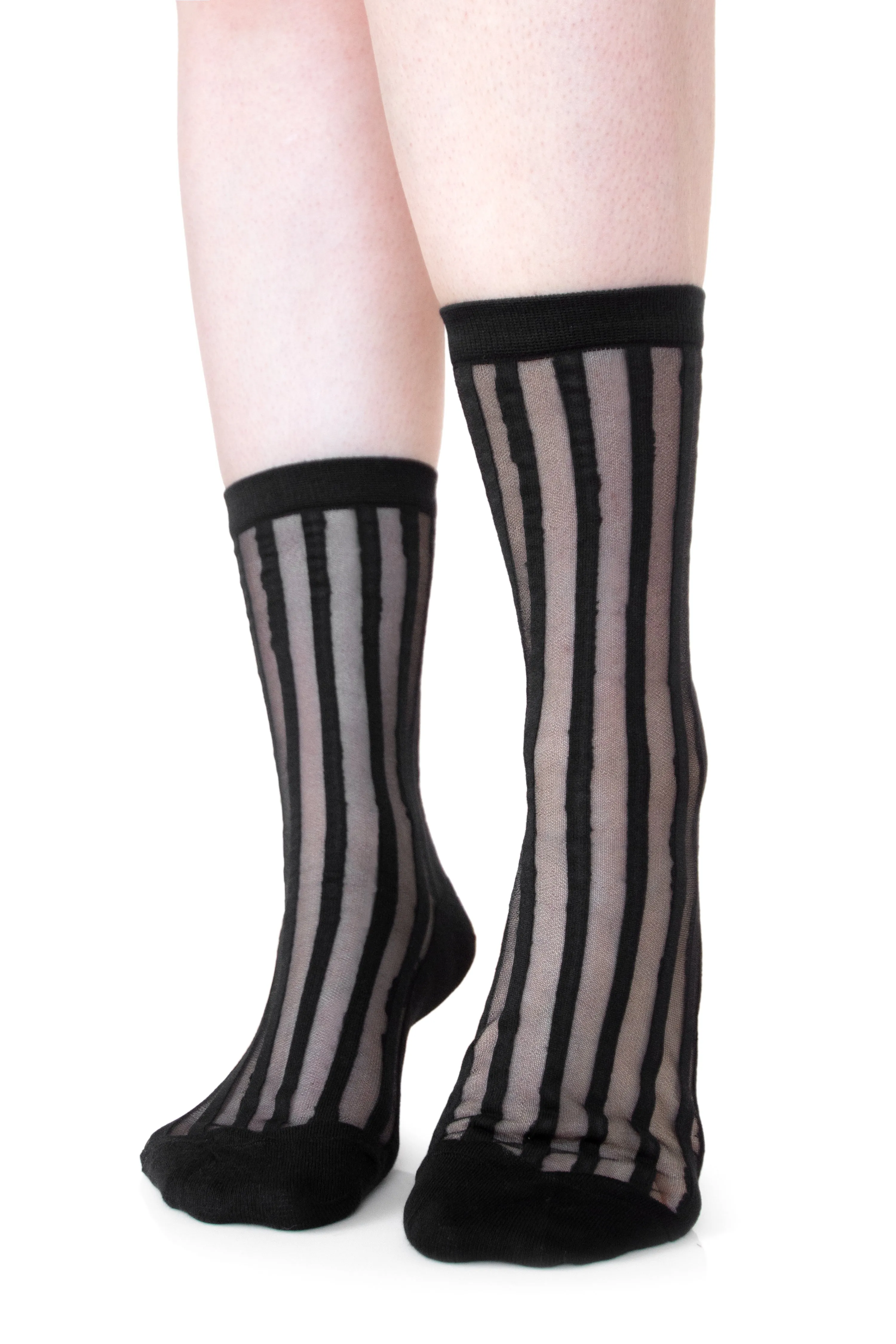 Mesh Vertical Striped Socks