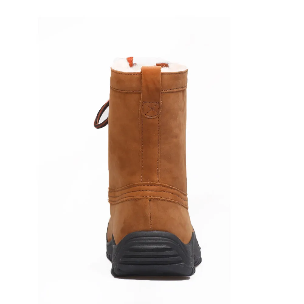 Mid Leather Sheepskin Boot - Chestnut