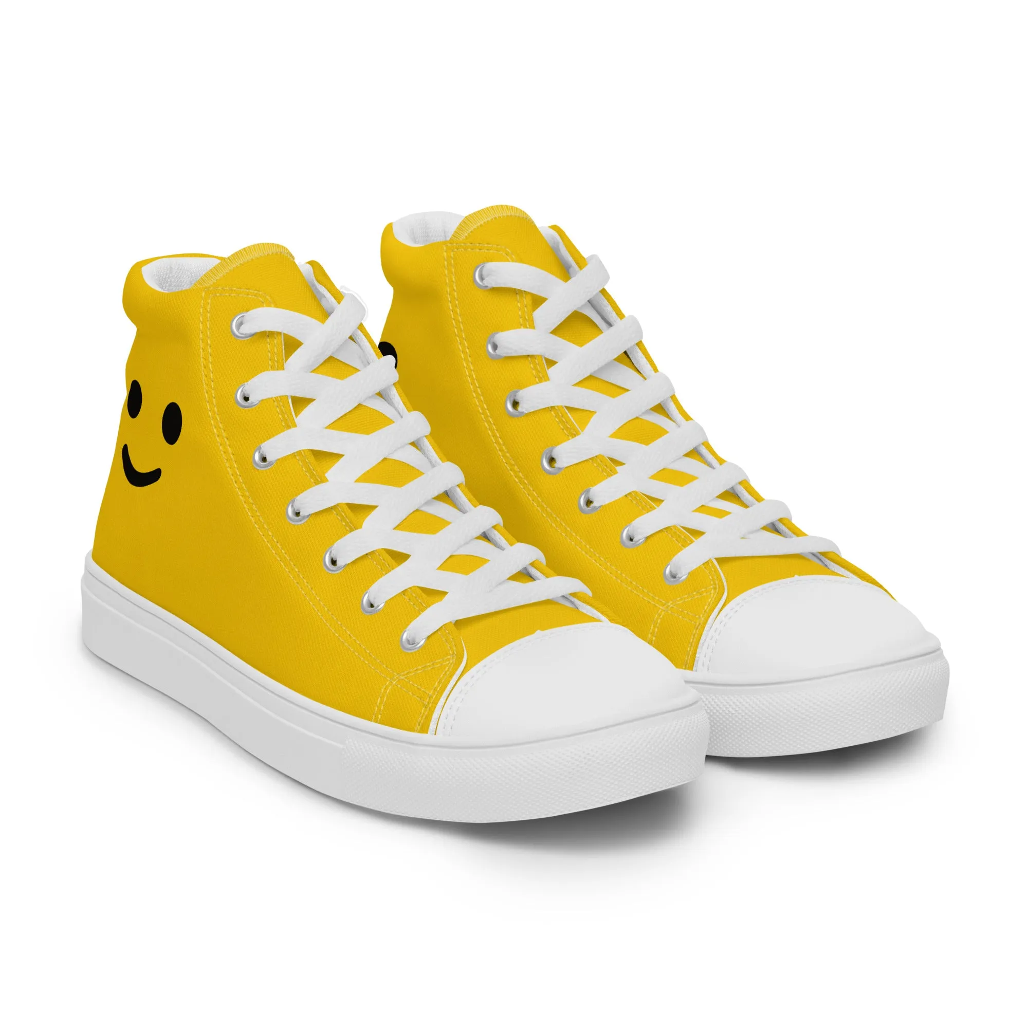 Minifigure Head Men’s High Top Canvas Shoes