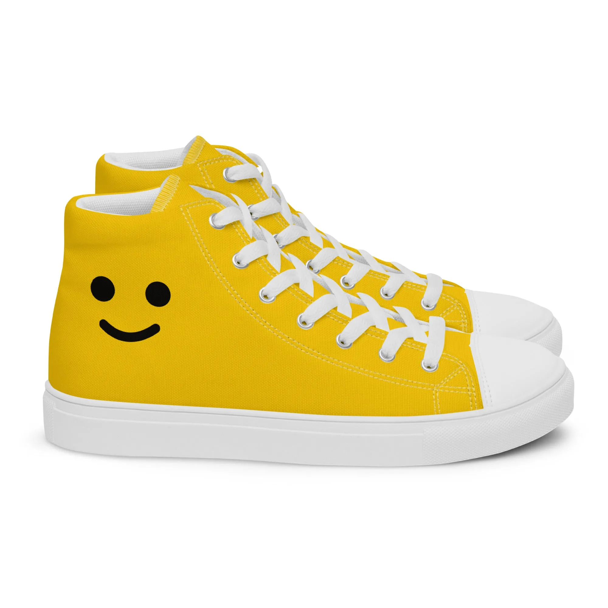 Minifigure Head Men’s High Top Canvas Shoes