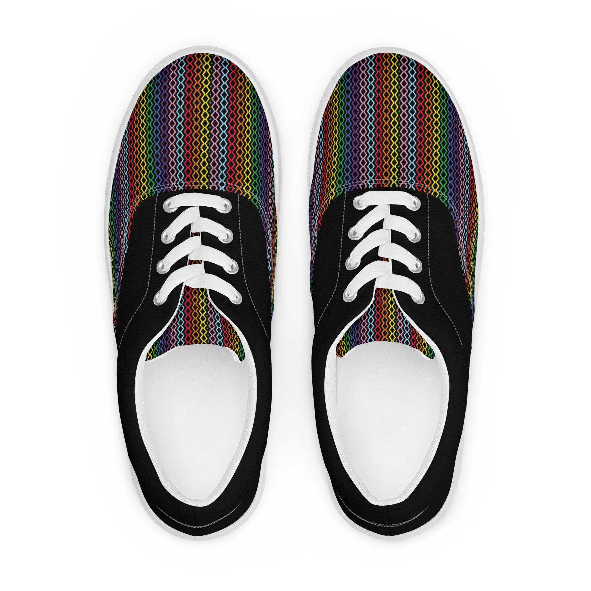 Modern rainbow Women’s Lace-up Canvas Shoes