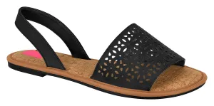 Moleca 5445.101 Women Fashion Laser Cut Sandal in Black