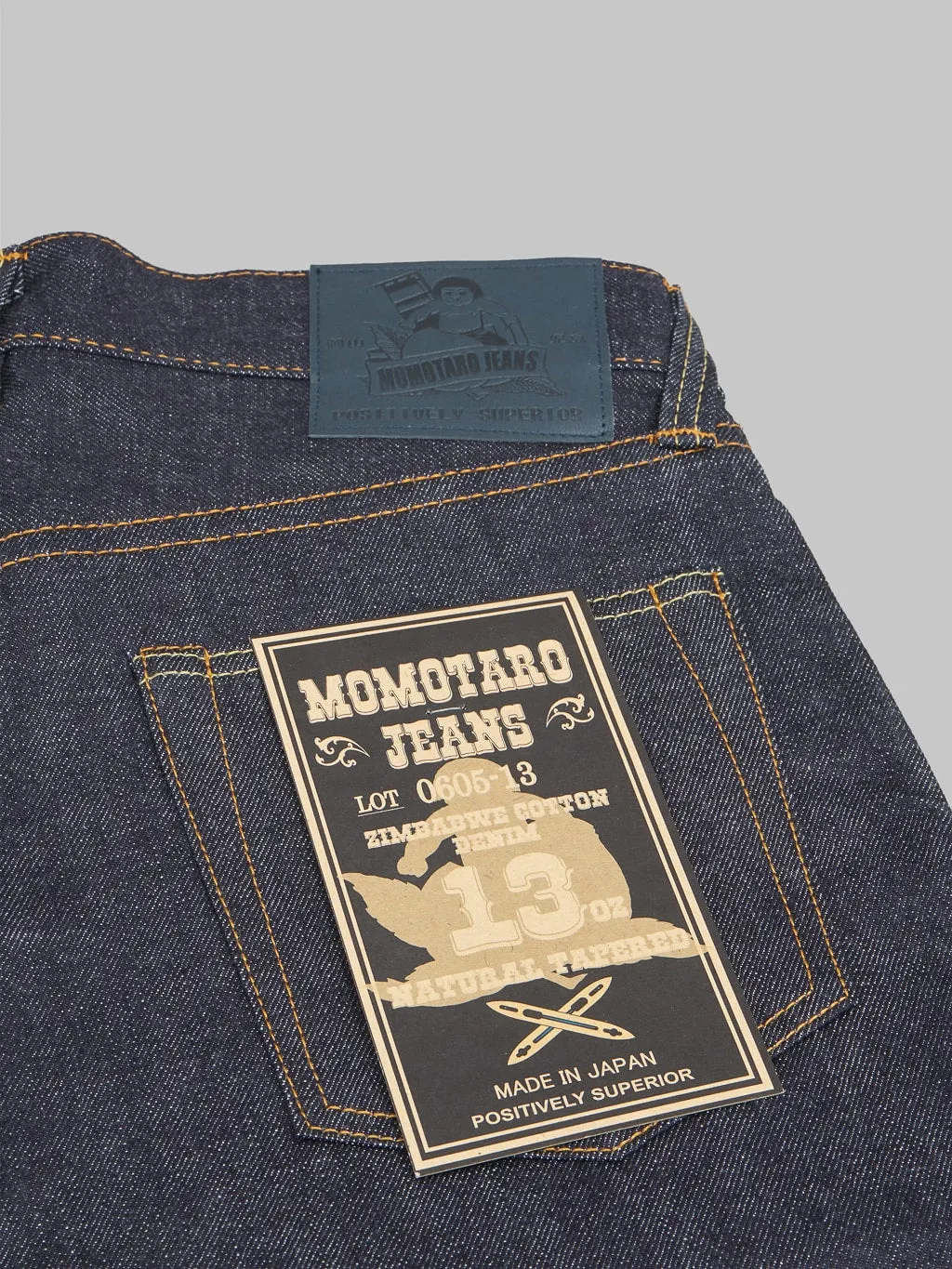 Momotaro 0605-13 13oz Natural Tapered Jeans