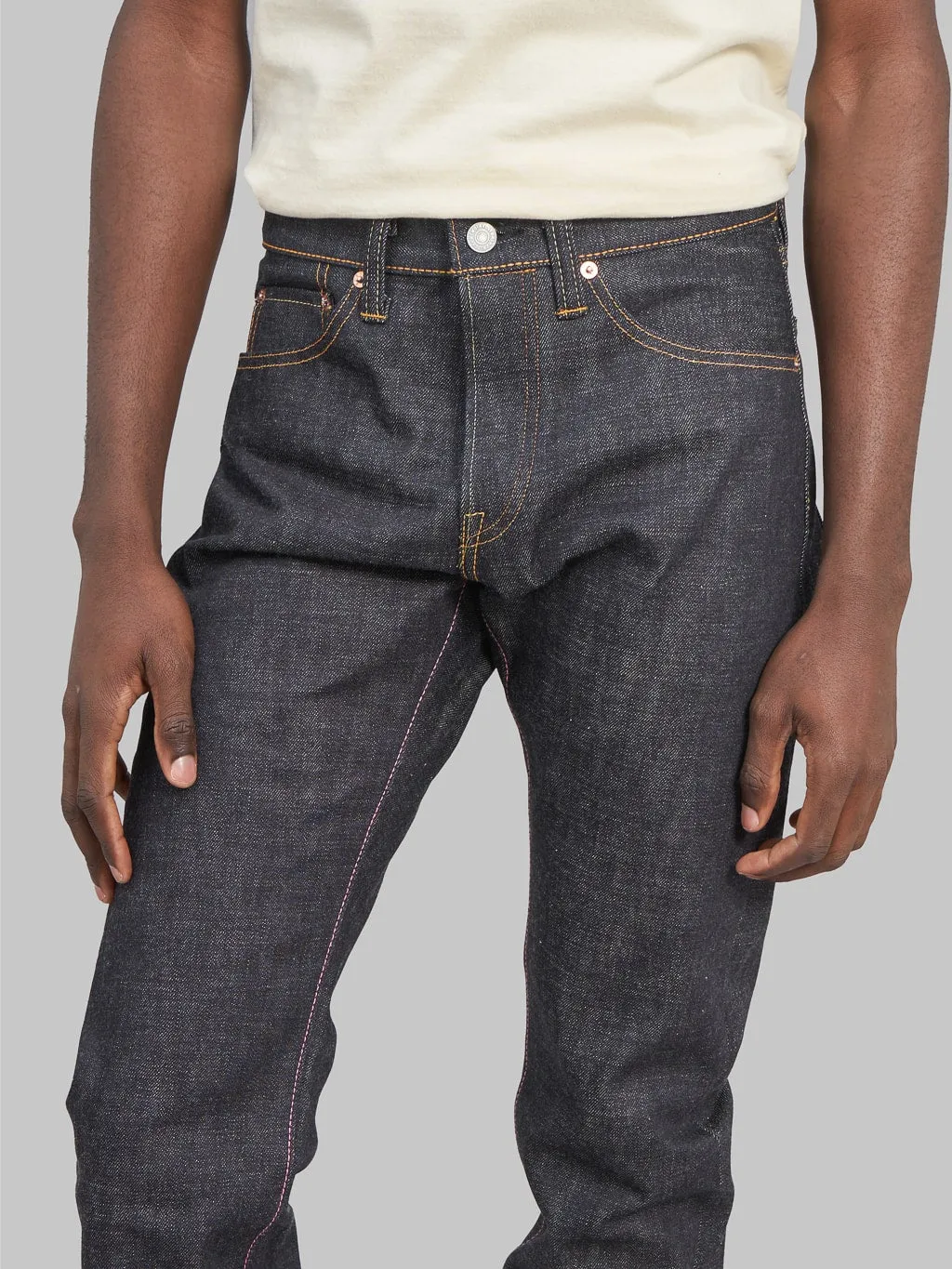 Momotaro 0605-V 15.7oz Natural Tapered Jeans