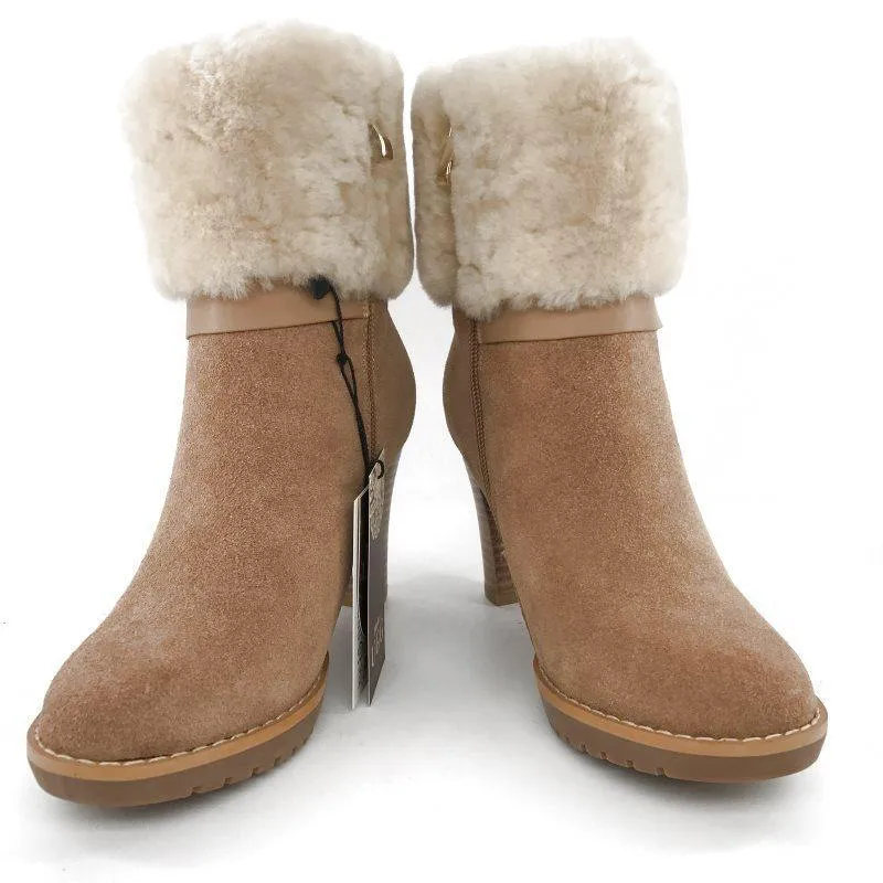 MUBO UGG BOOTS High Heel Insole TPR Sole Chestnut