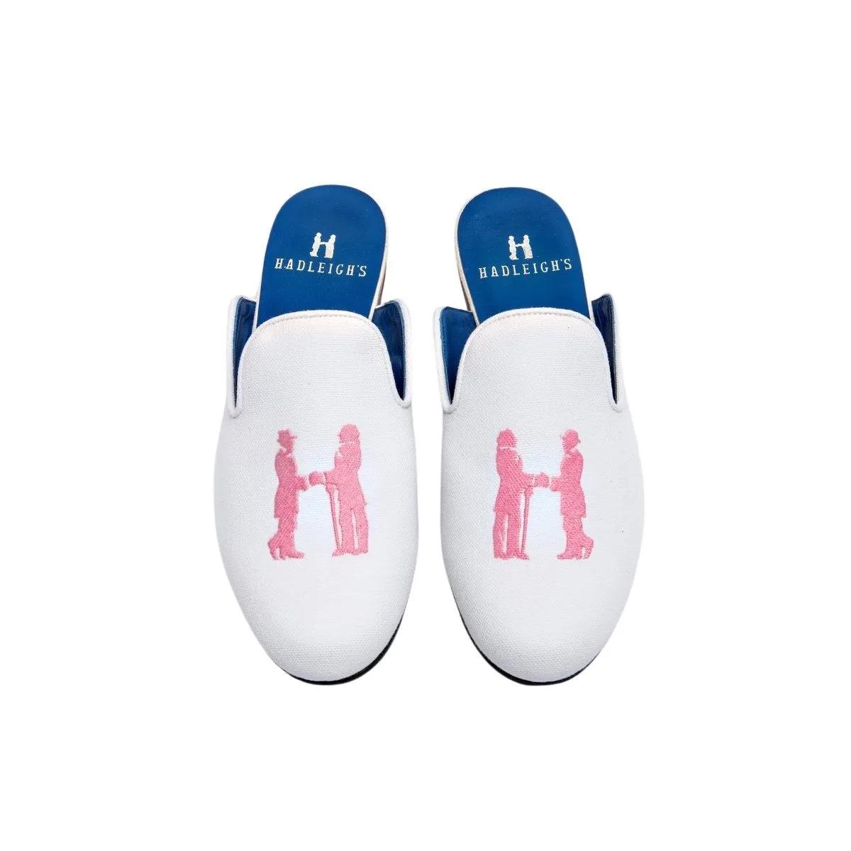 Mule in White with Pink Logo