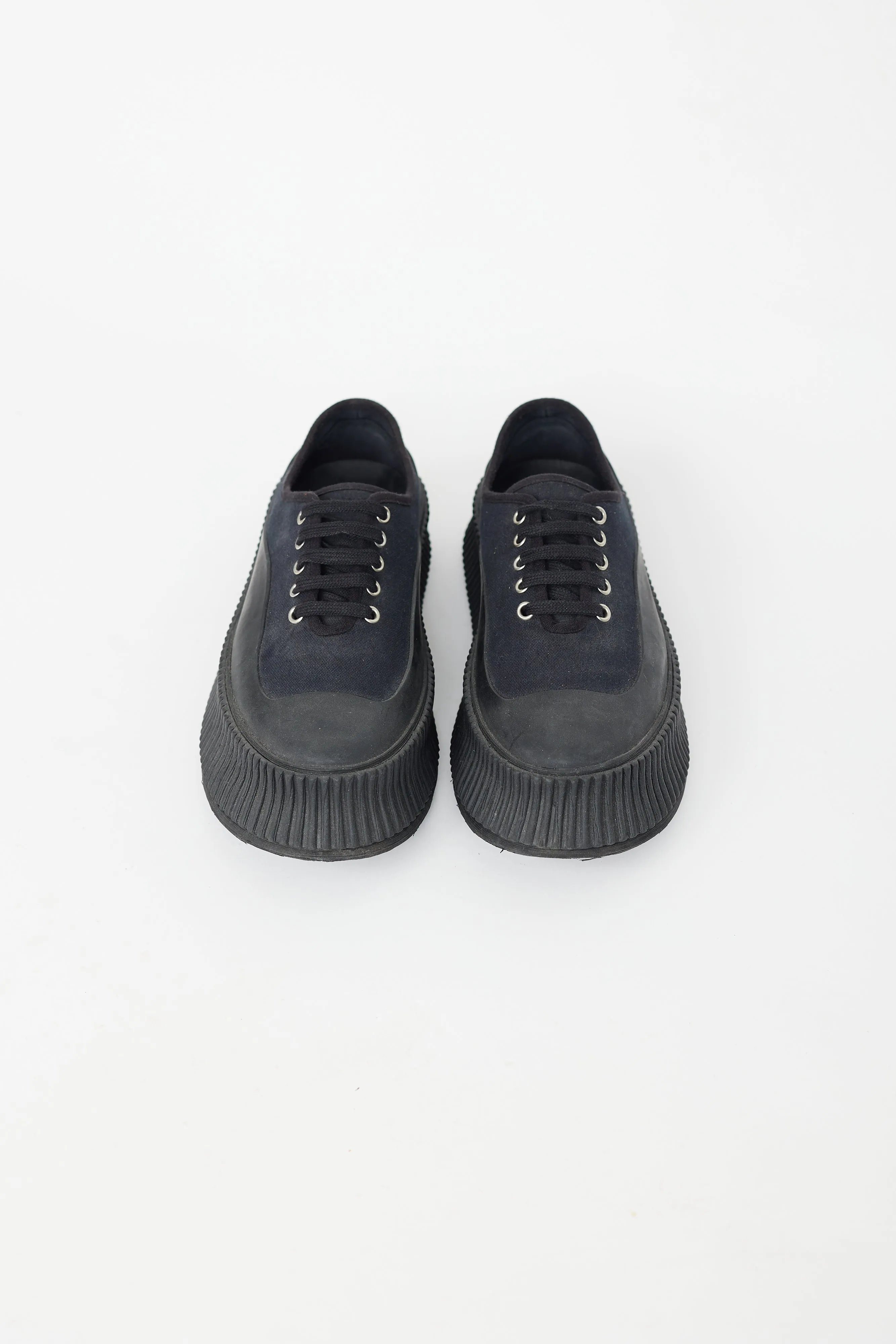 Navy & Black Canvas Platform Sneaker