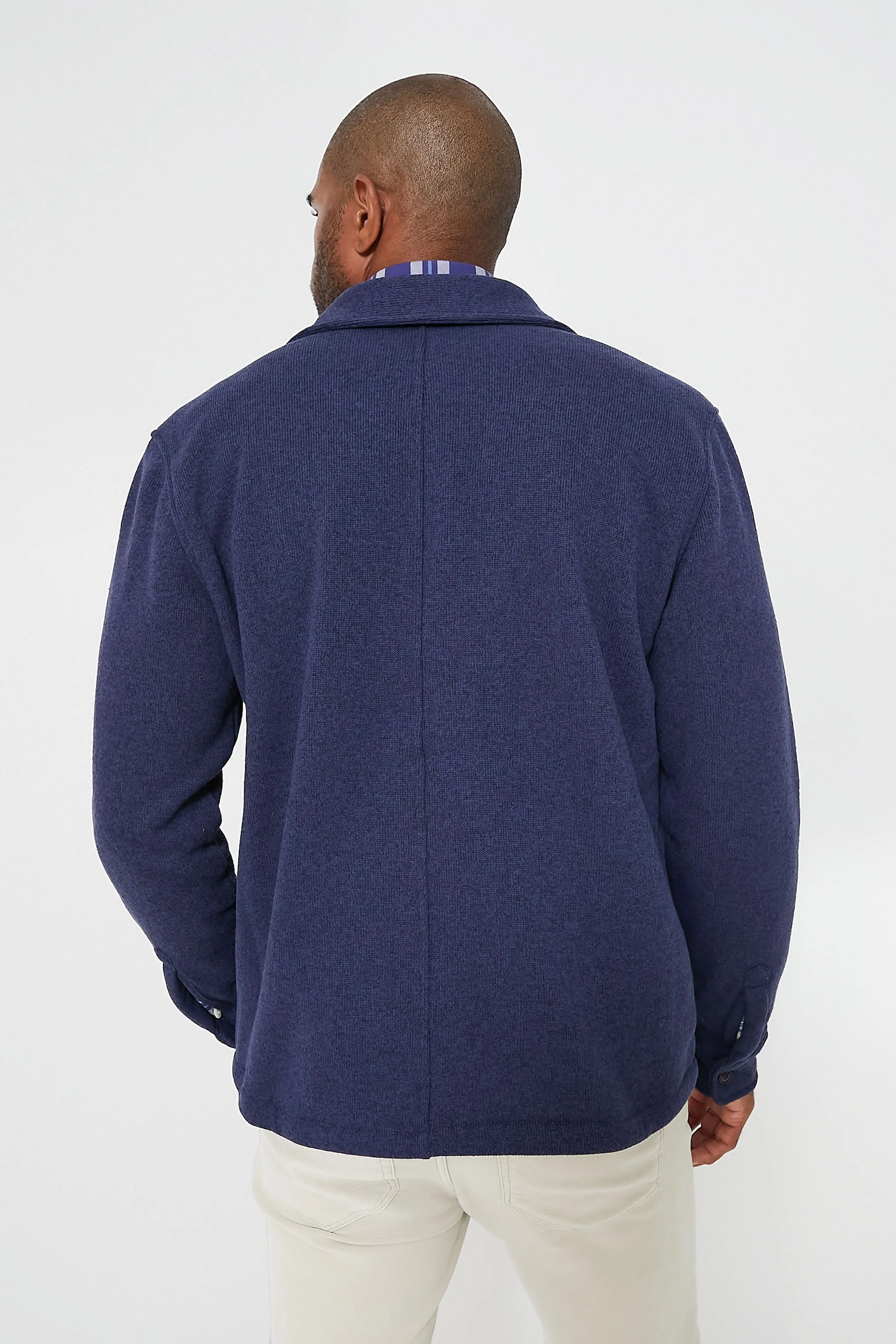 Navy Crown Sweater Fleece Shirt Jacket