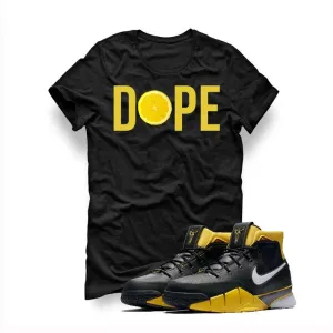 Nike Zoom Kobe 1 Protro Black T (Dope Lemon - yellow letters on black shirt)