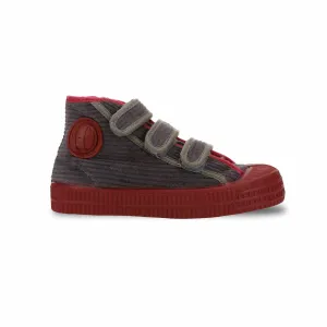 Novesta - Star Dribble Kid Velcro Corduroy shoes - Dark grey / Rubin