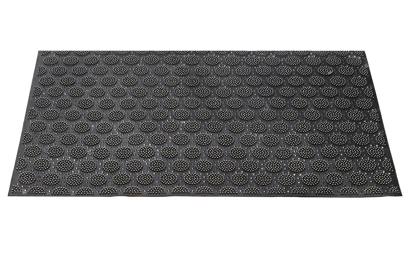 OnlyMat Lightweight Black Rubber Pin Floor Mat with Designer Pattern - Indoor / Outdoor, Waterproof