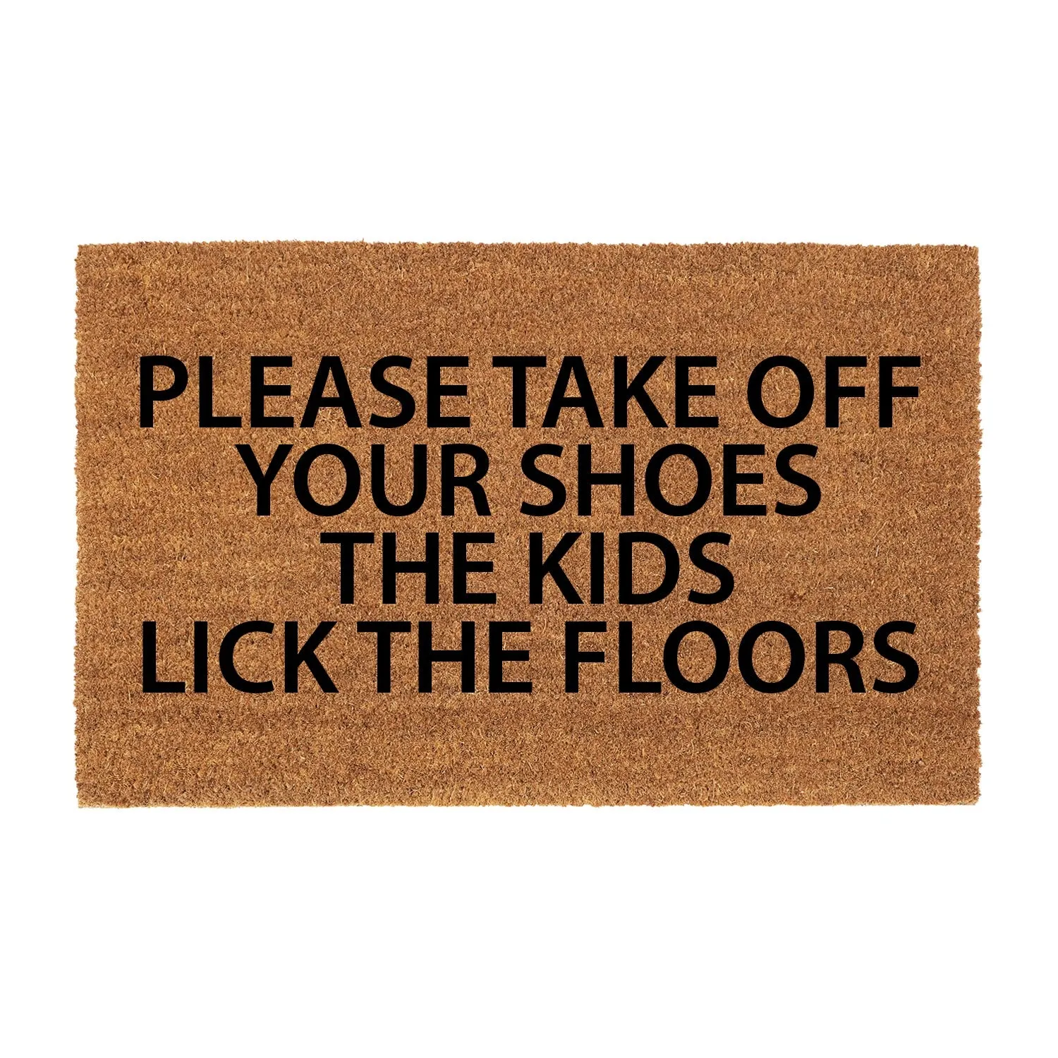 OnlyMat Please Take Off Your Shoes Printed Natural Coir Door Mat