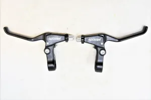 Pair Miranda Classic Black Adult Bike Alloy V Brake Levers 3 Finger