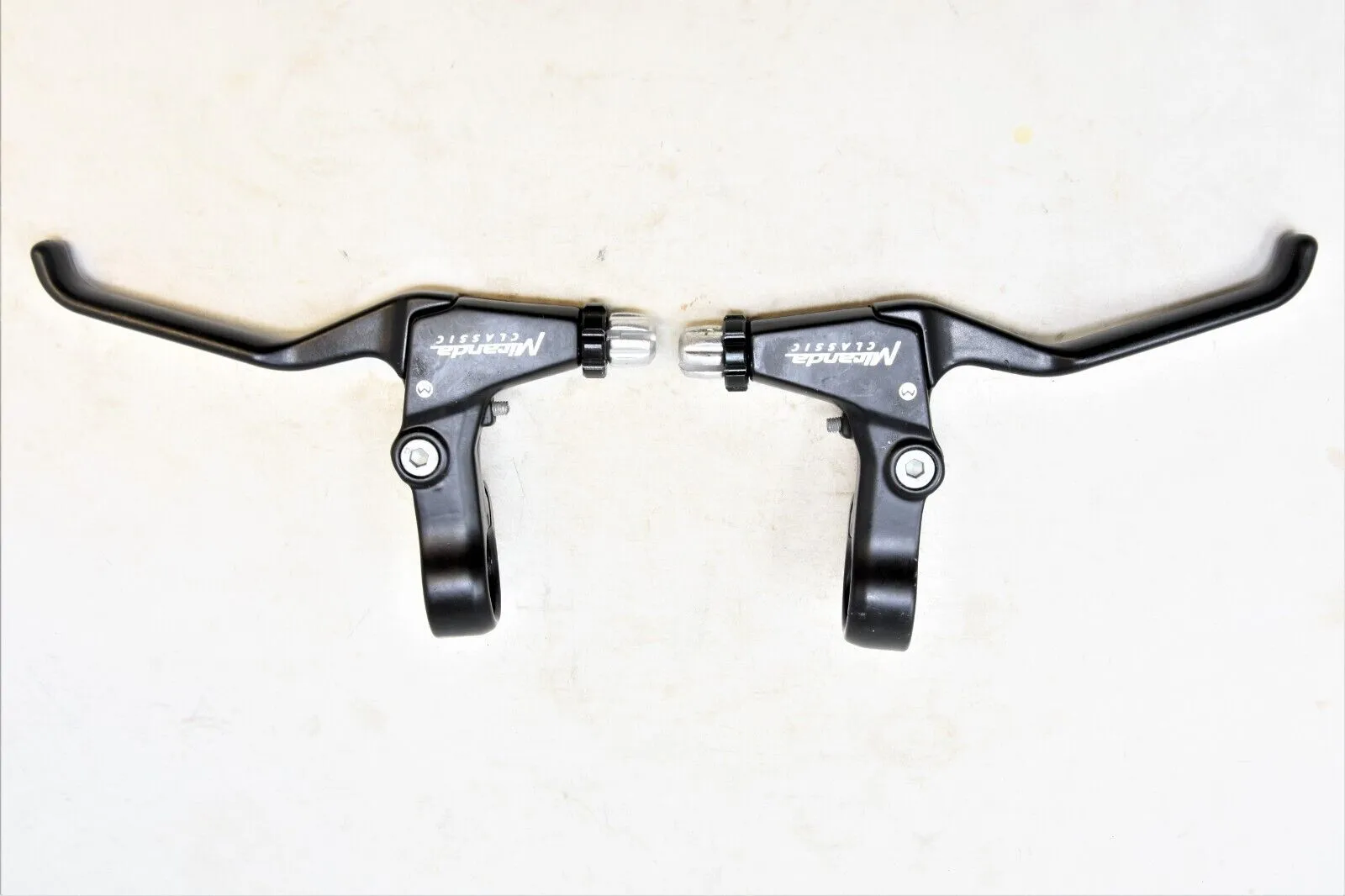 Pair Miranda Classic Black Adult Bike Alloy V Brake Levers 3 Finger