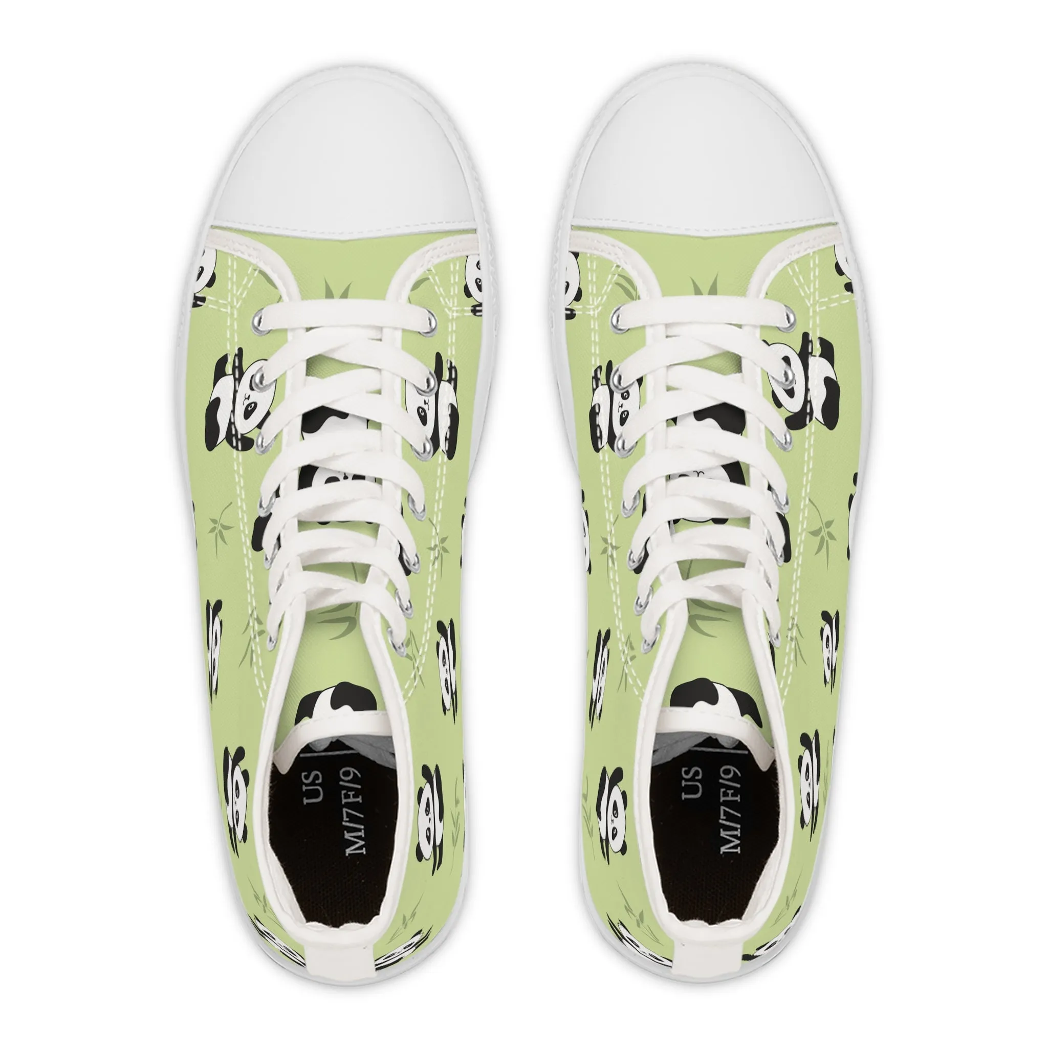 Panda Bear and Bamboos Women's High Top Sneakers