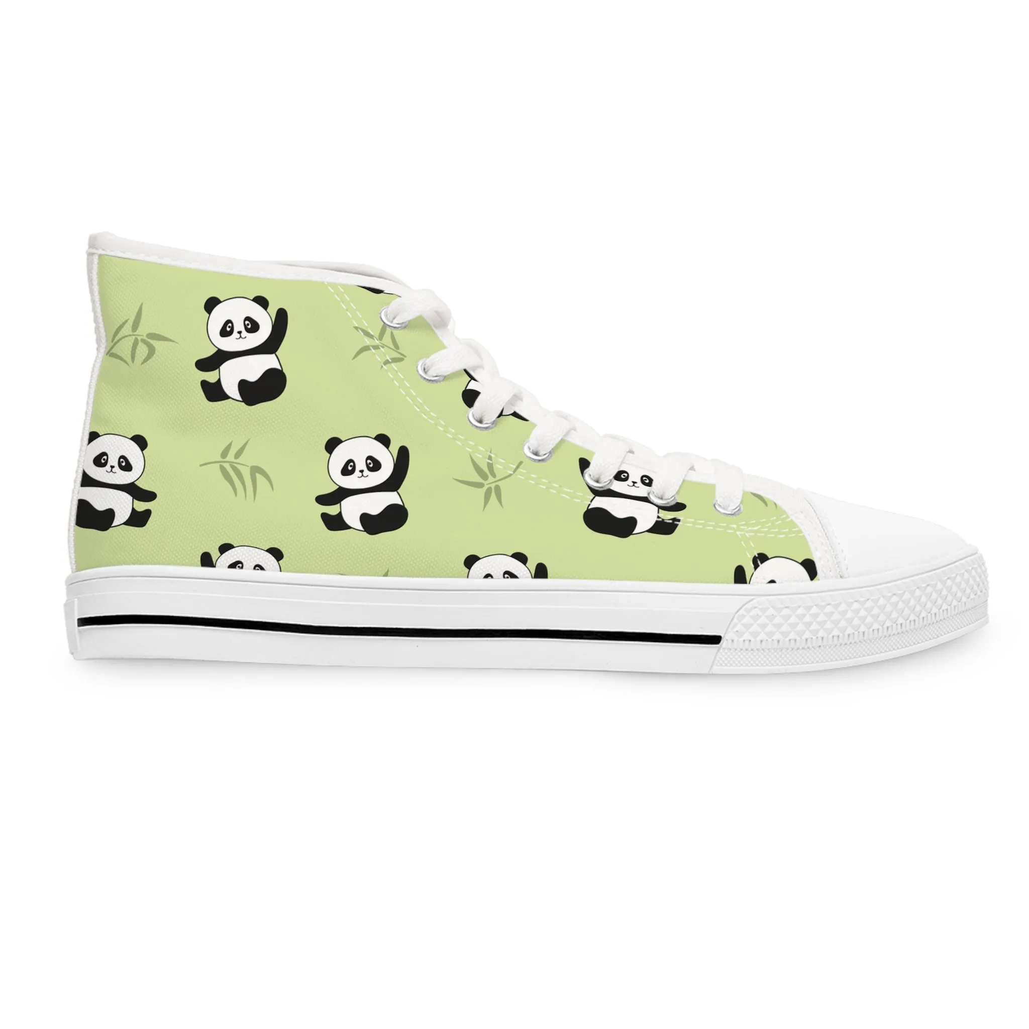 Panda Bear and Bamboos Women's High Top Sneakers