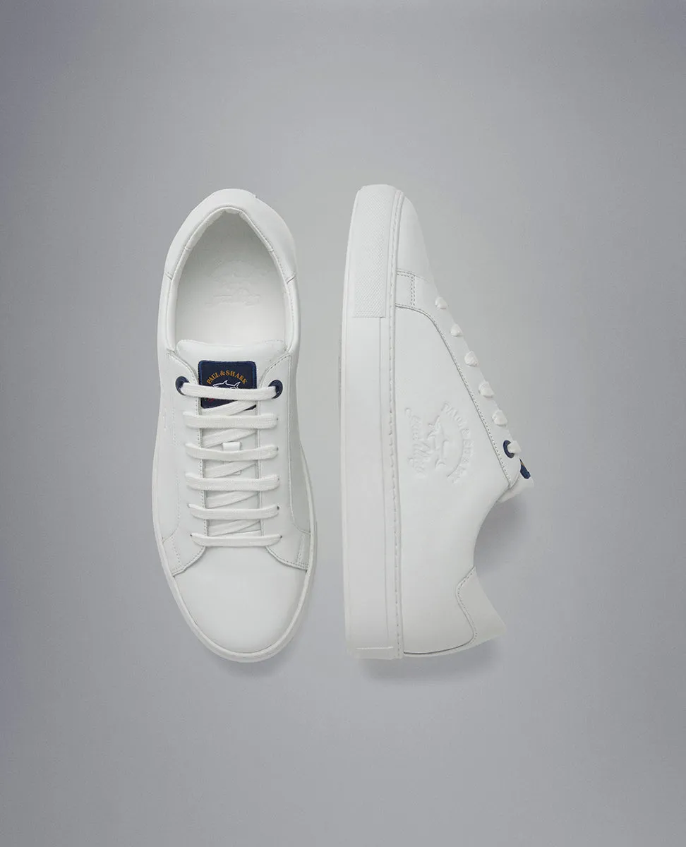 Paul & Shark Shoes with Pierced Shark on the Profile | White