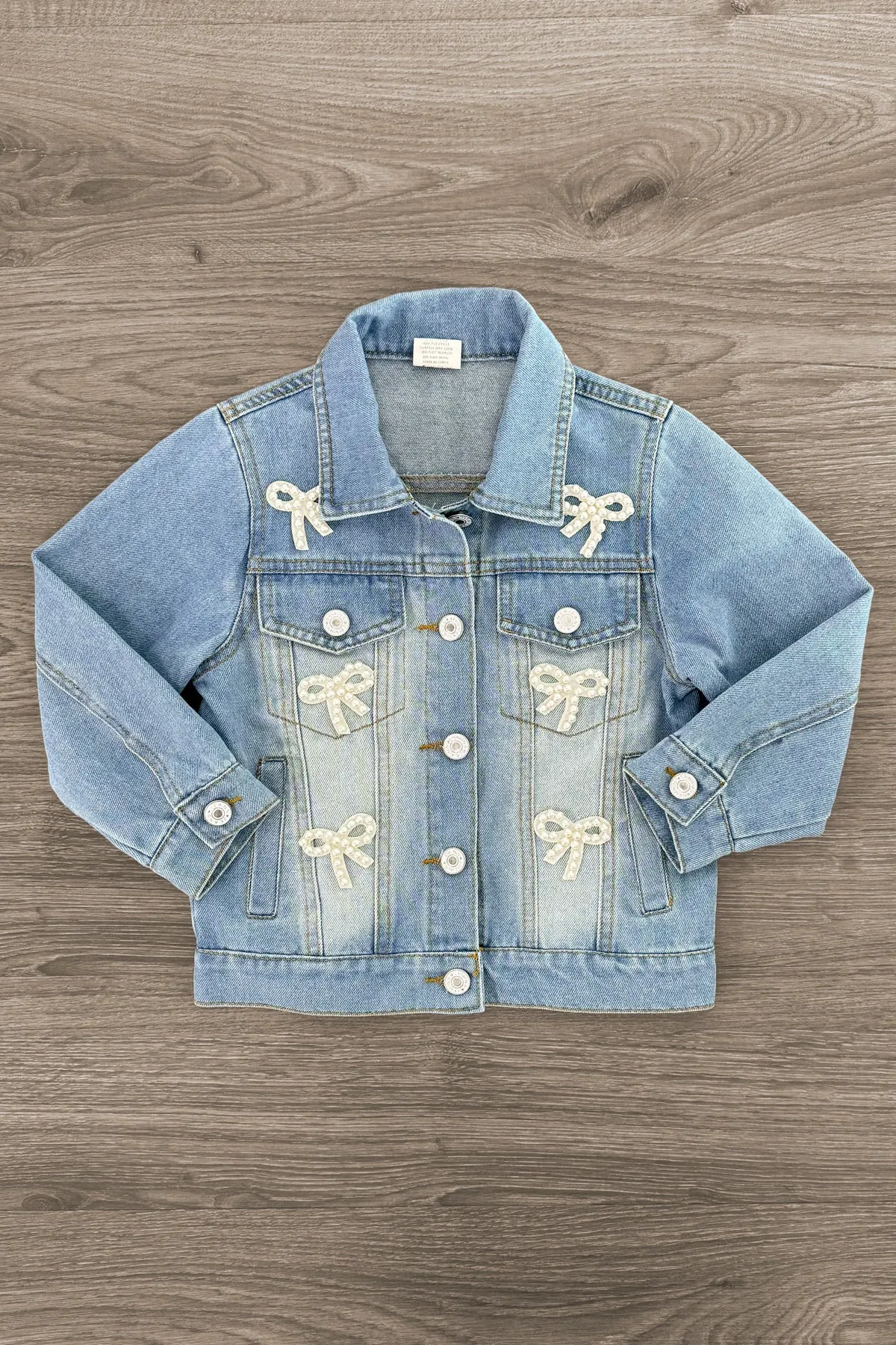 Pearl Bow Denim Jacket