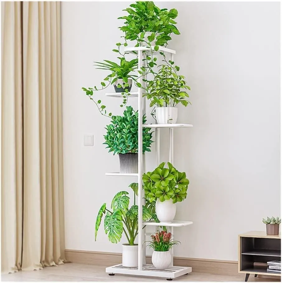 Plant Stand Metal 6 Tier 7 Potted Multiple Flower Pot Holder Shelf Indoor Outdoor Planter Display Shelving Unit For Patio Garden Corner