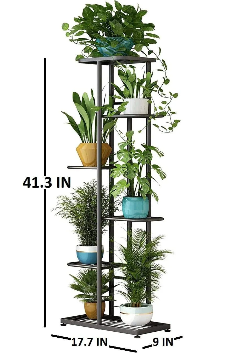 Plant Stand Metal 6 Tier 7 Potted Multiple Flower Pot Holder Shelf Indoor Outdoor Planter Display Shelving Unit For Patio Garden Corner