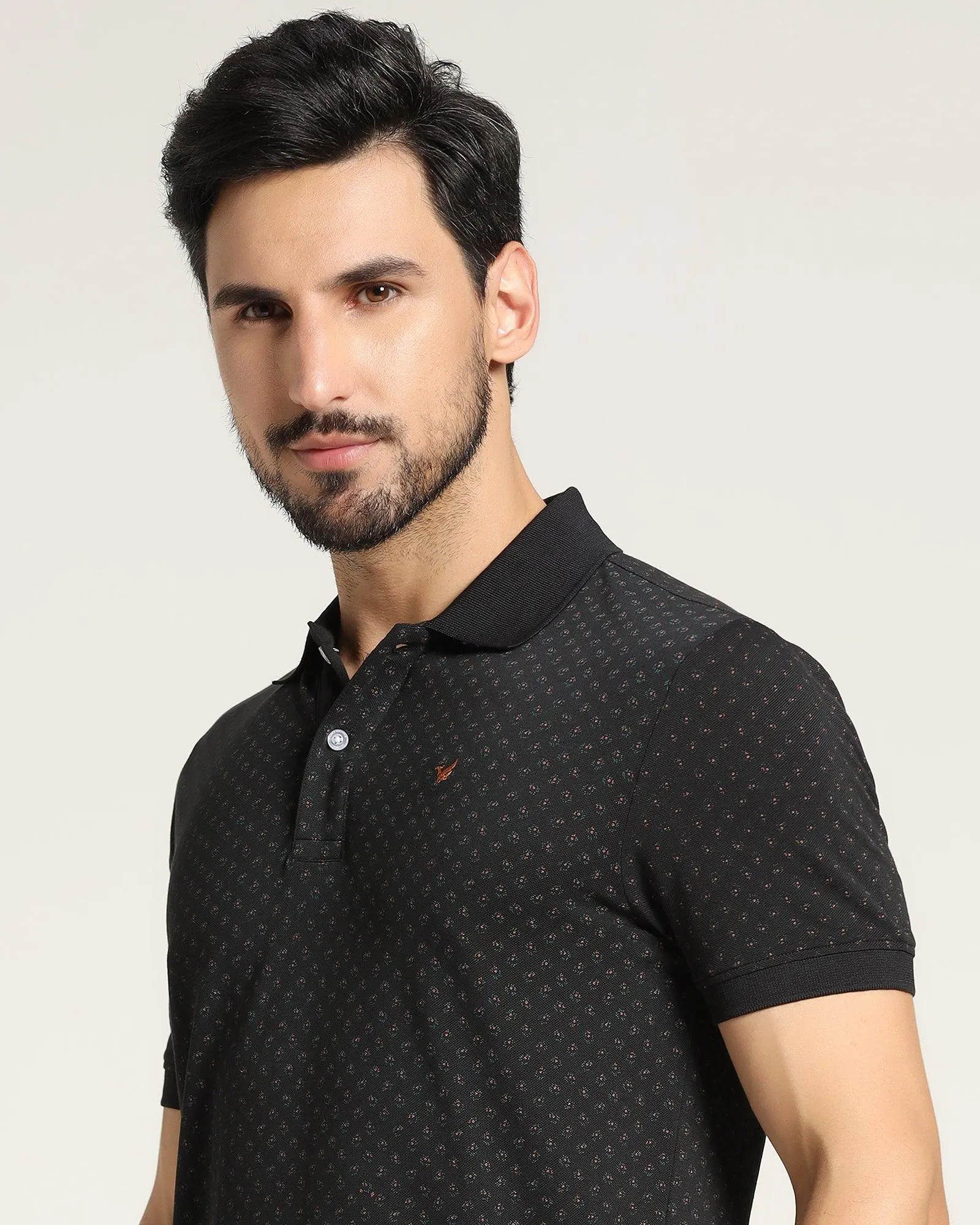 Polo Black Printed T-Shirt - Zodiac